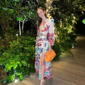 PatBO Vibrant Long Sleeve Maxi Dress